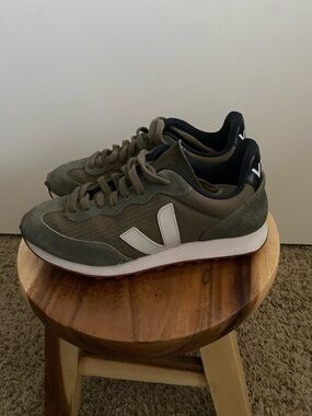 Veja Real Bronco Olive Suede Sneakers